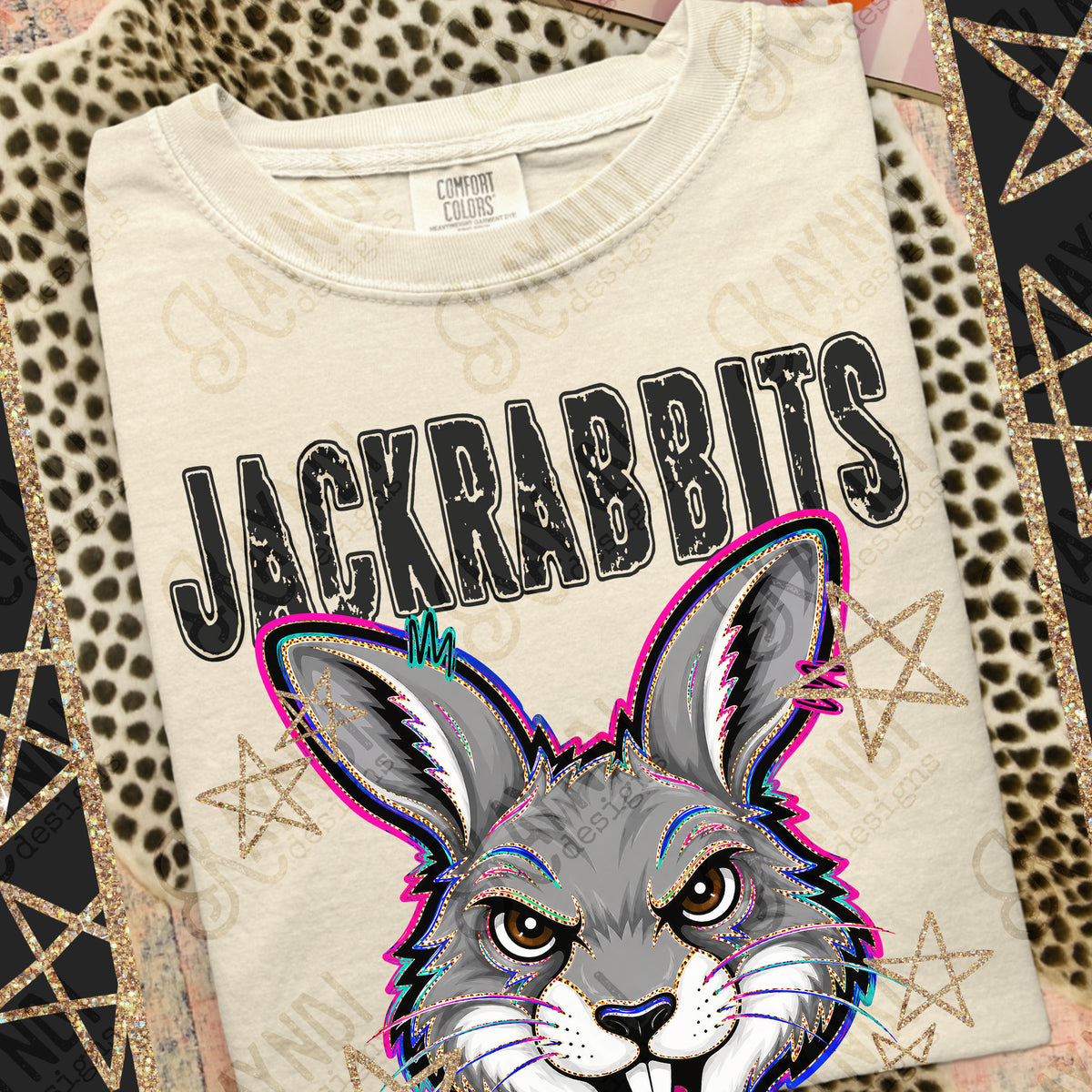 Jackrabbits-Grunge Varsity Mascots (Kayndi) DTF Transfer