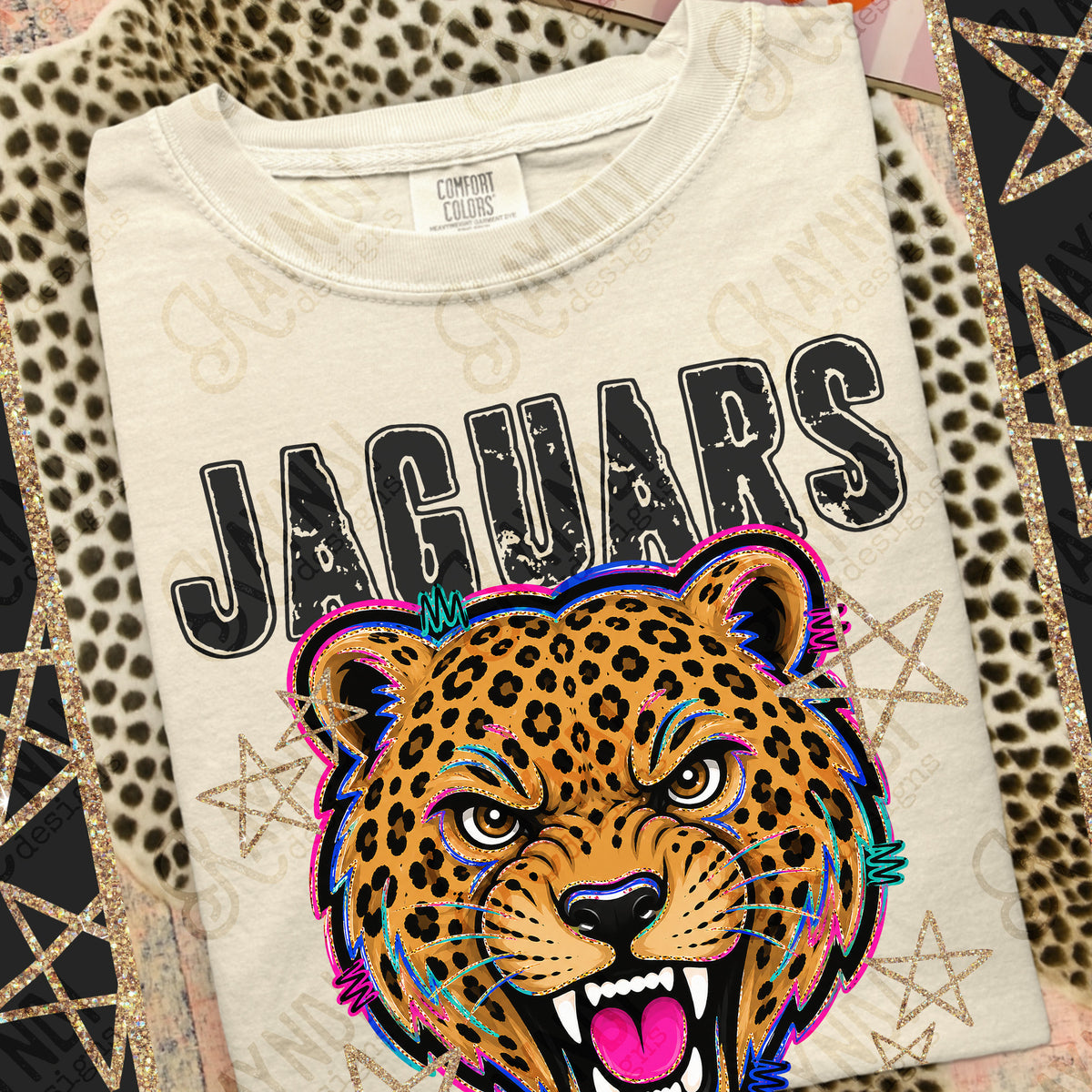 Jaguars-Grunge Varsity Mascots (Kayndi) DTF Transfer