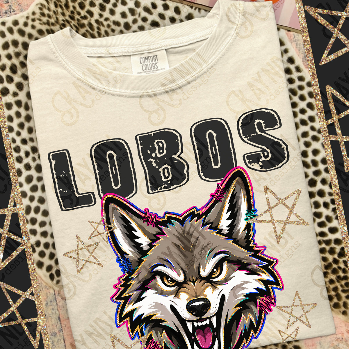 Lobos-Grunge Varsity Mascots (Kayndi) DTF Transfer