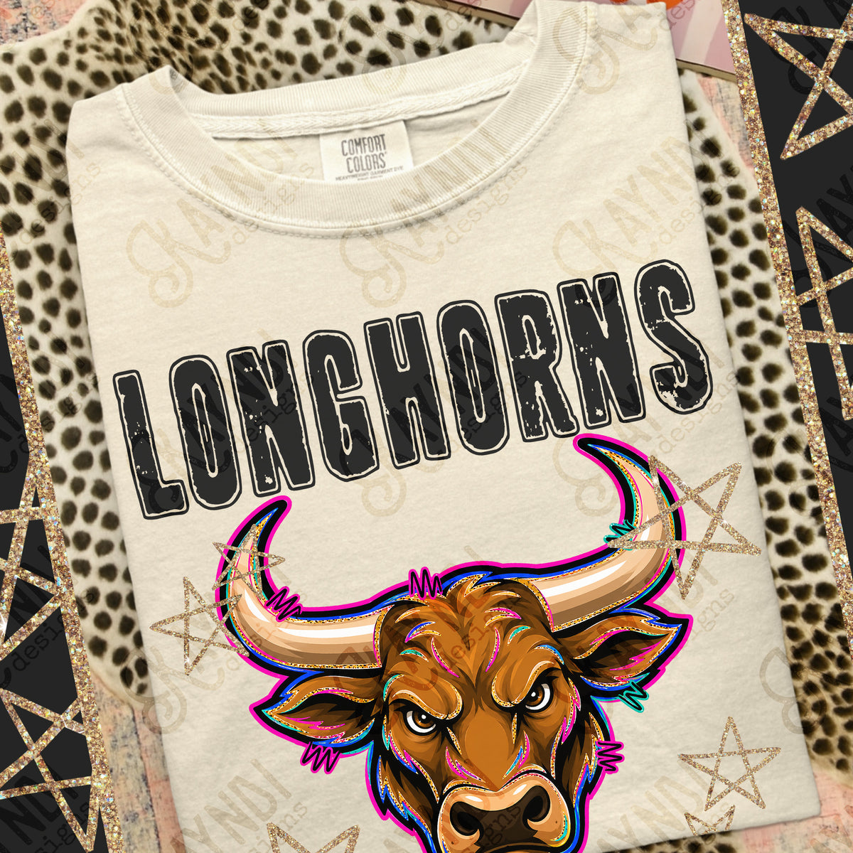 Longhorns - Grunge Varsity Mascots (Kayndi) DTF Transfer