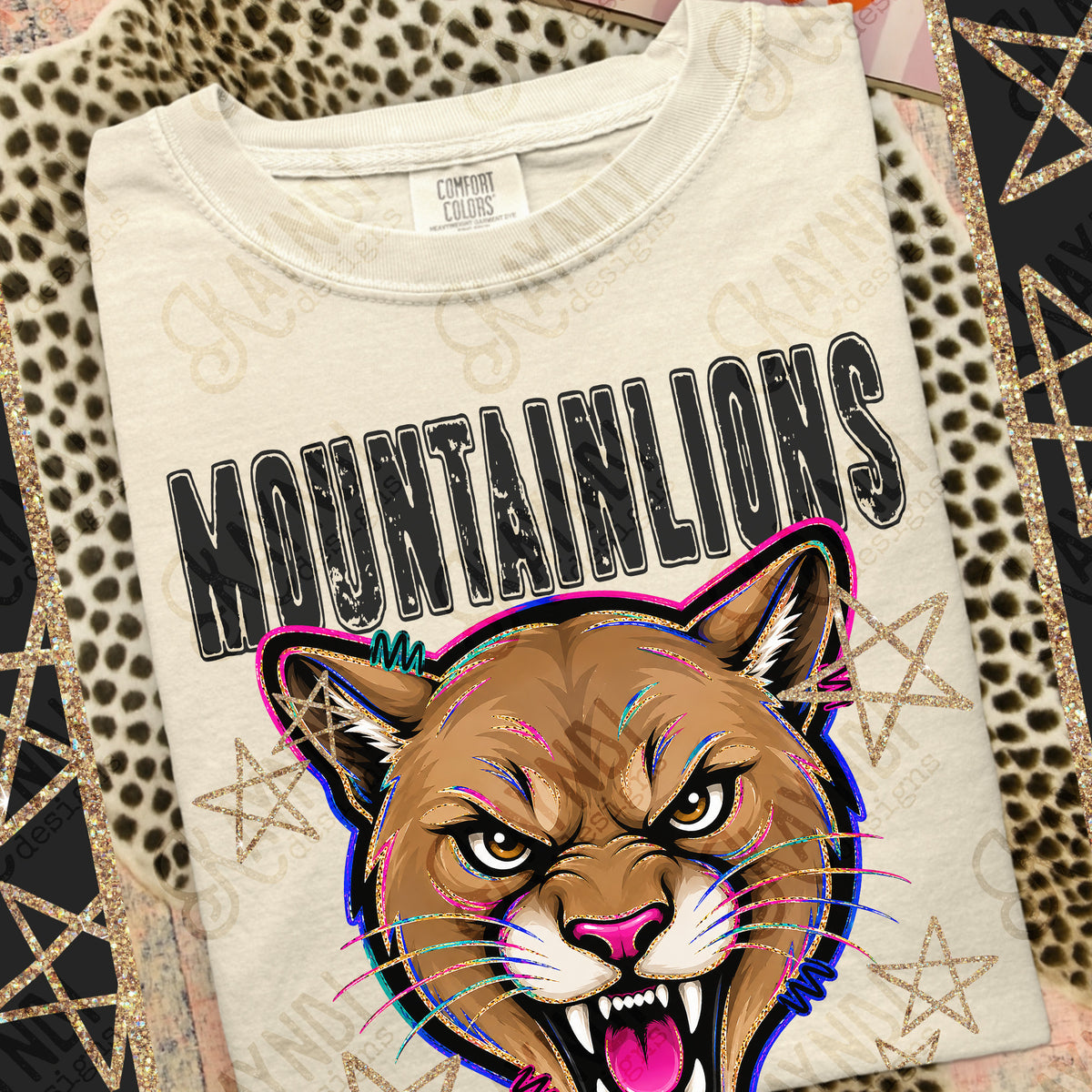Mountainlions- Grunge Varsity Mascots (Kayndi) DTF Transfer