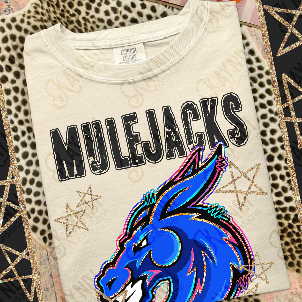 Mule Jacks- Grunge Varsity Mascots (Kayndi) DTF Transfer
