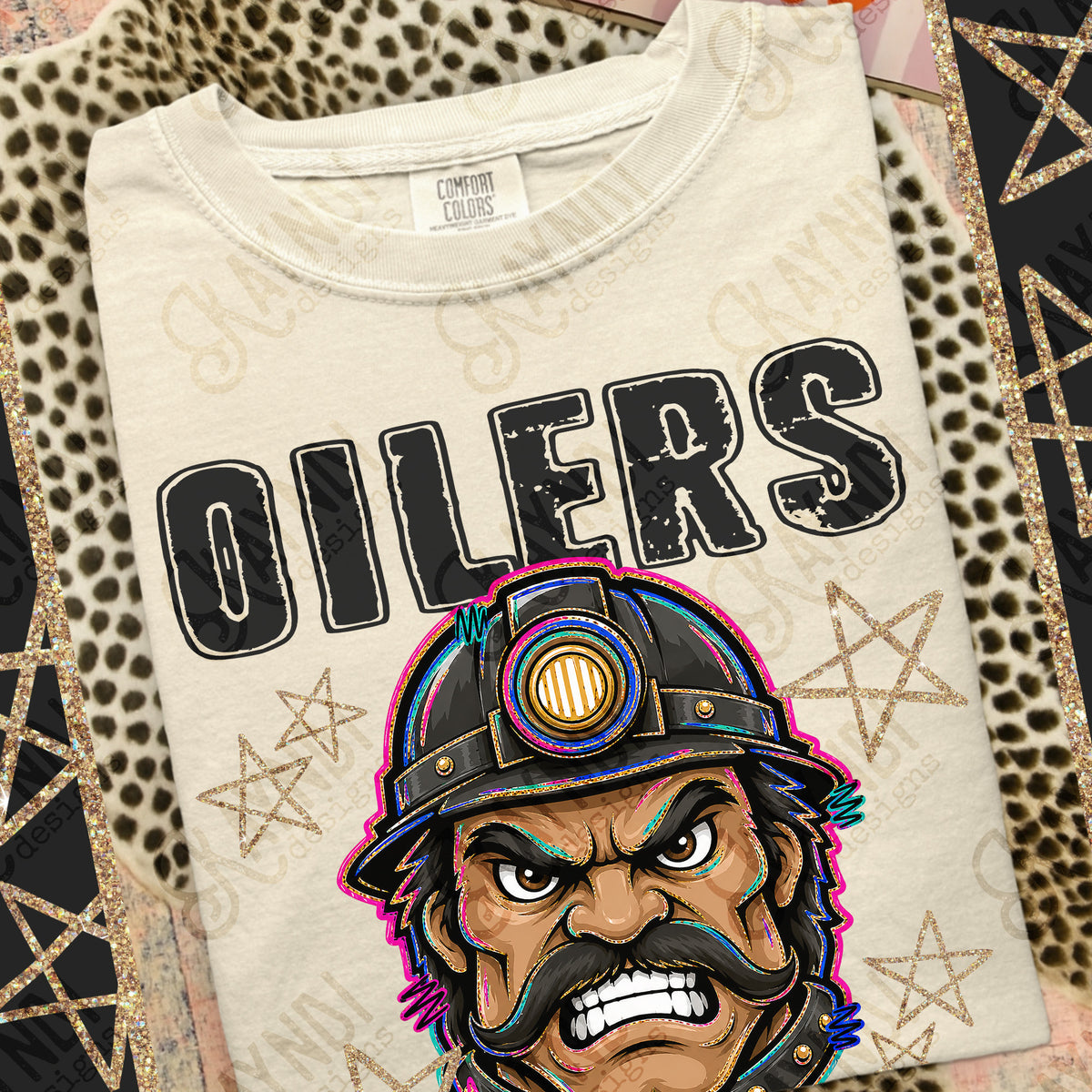 Oilers-Grunge Varsity Mascots (Kayndi) DTF Transfer