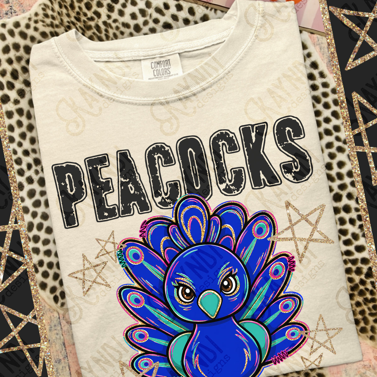Peacocks - Grunge Varsity Mascots (Kayndi) DTF Transfer