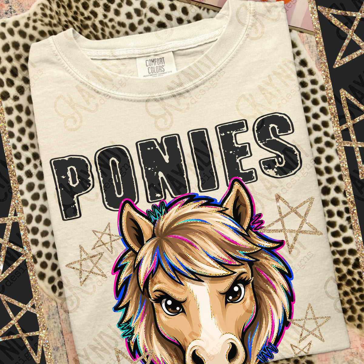 Ponies - Grunge Varsity Mascots (Kayndi) DTF Transfer