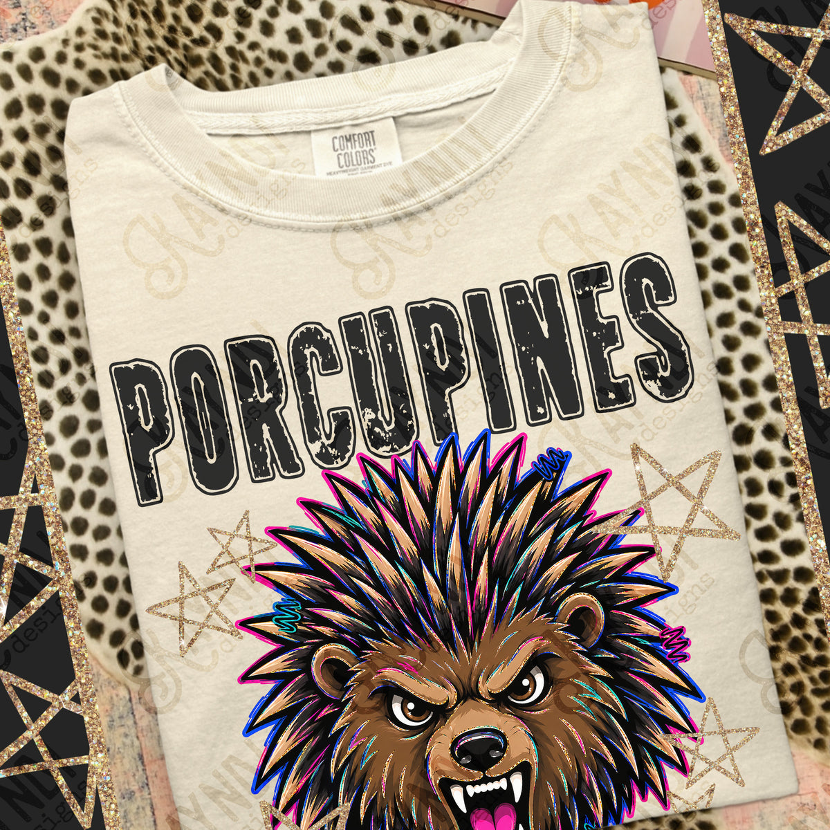 Porcupines- Grunge Varsity Mascots (Kayndi) DTF Transfer