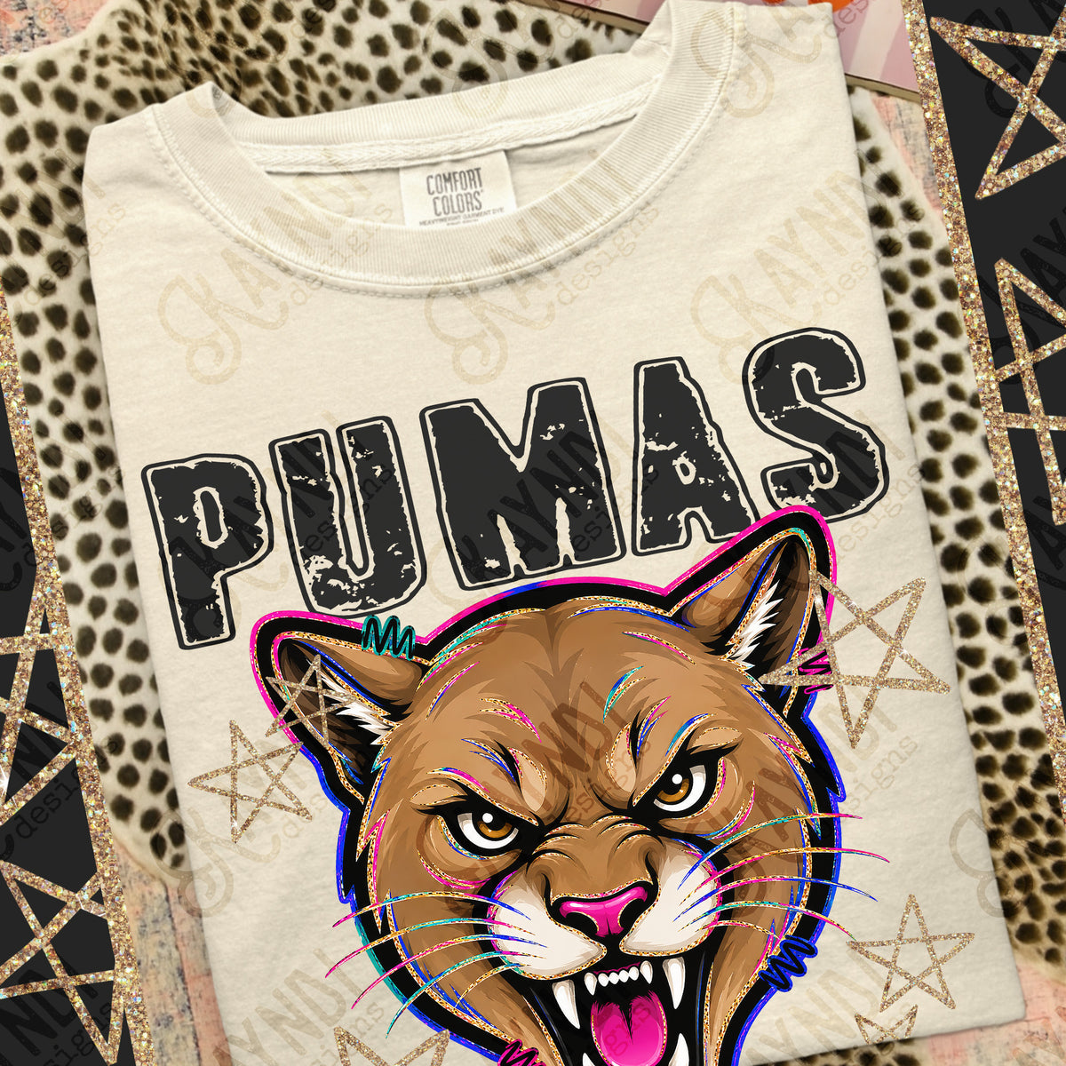 Pumas-Grunge Varsity Mascots (Kayndi) DTF Transfer