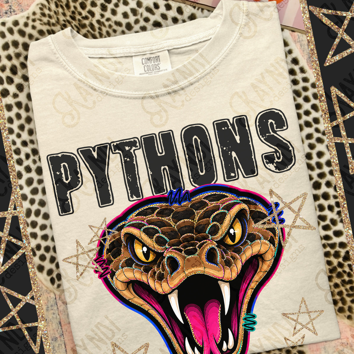 Pythons-Grunge Varsity Mascots (Kayndi) DTF Transfer