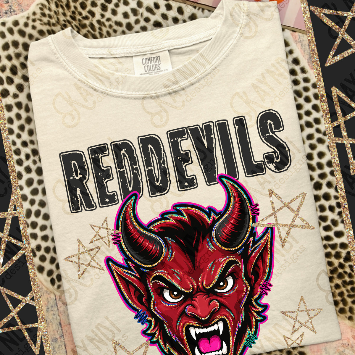 Red Devils-Grunge Varsity Mascots (Kayndi) DTF Transfer