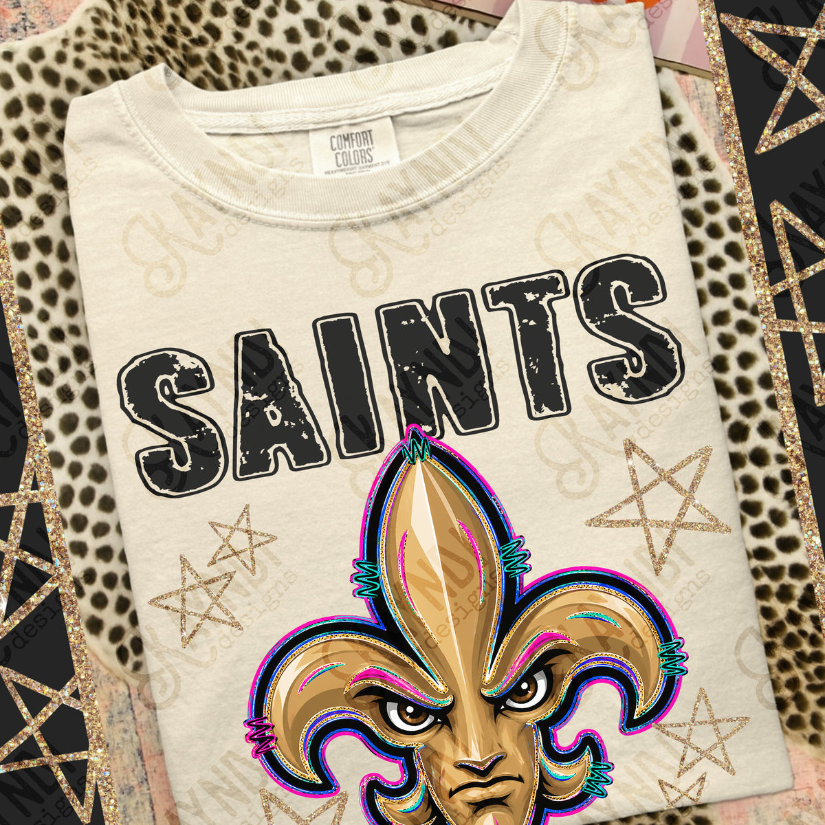 Saints - Grunge Varsity Mascots (Kayndi) DTF Transfer