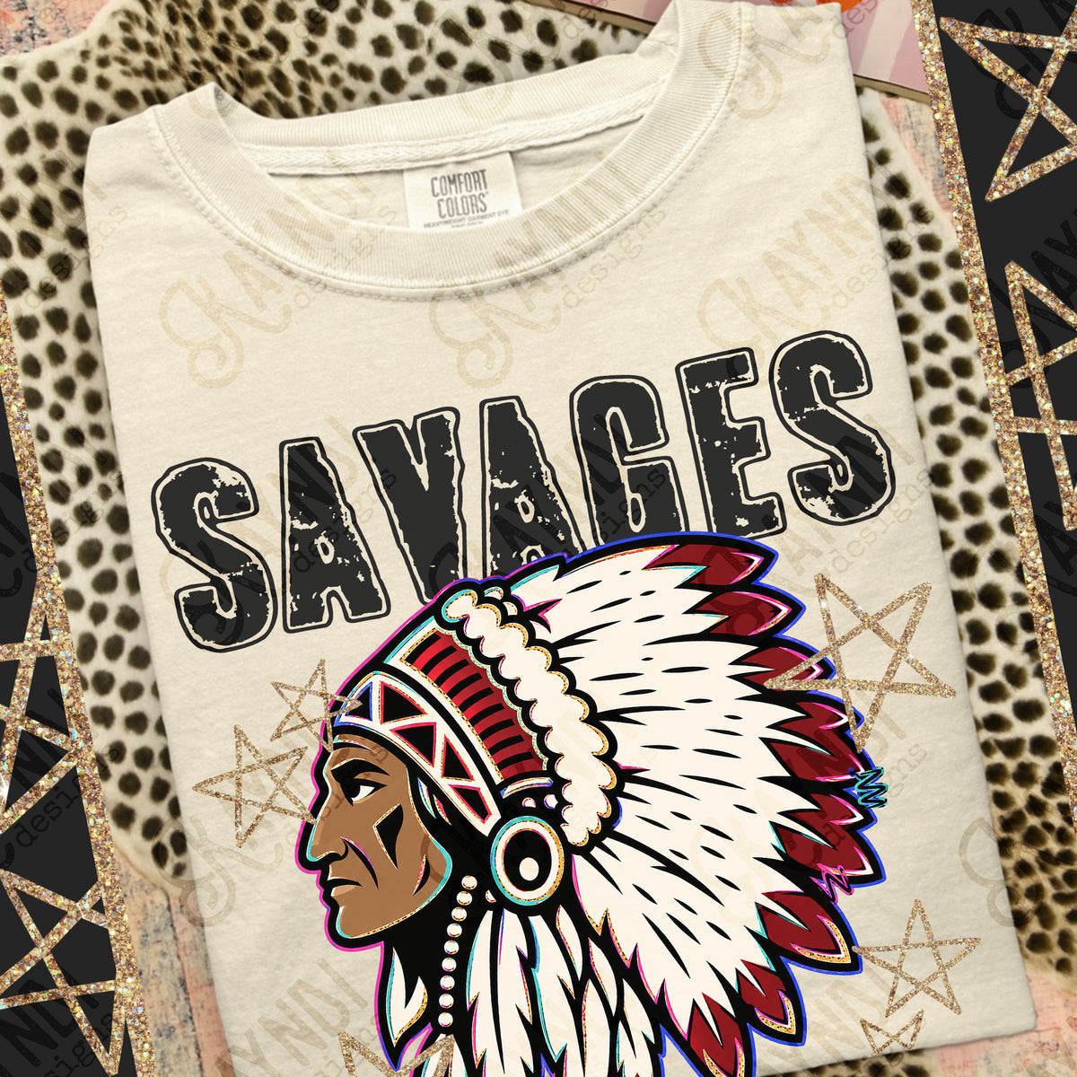 Savages- Grunge Varsity Mascots (Kayndi) DTF Transfer