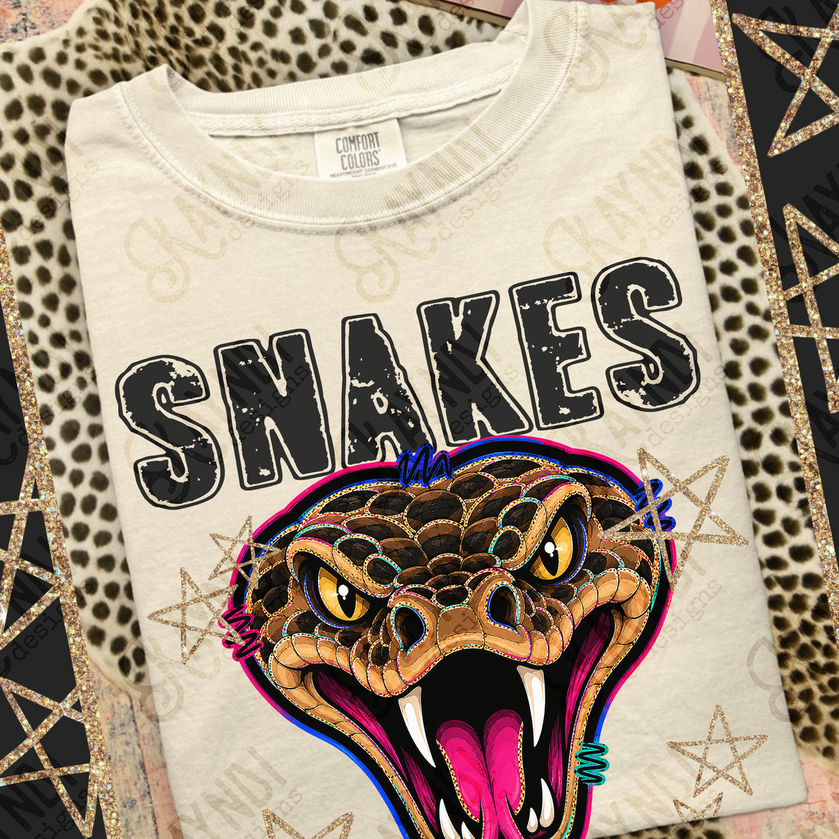 Snakes-Grunge Varsity Mascots (Kayndi) DTF Transfer