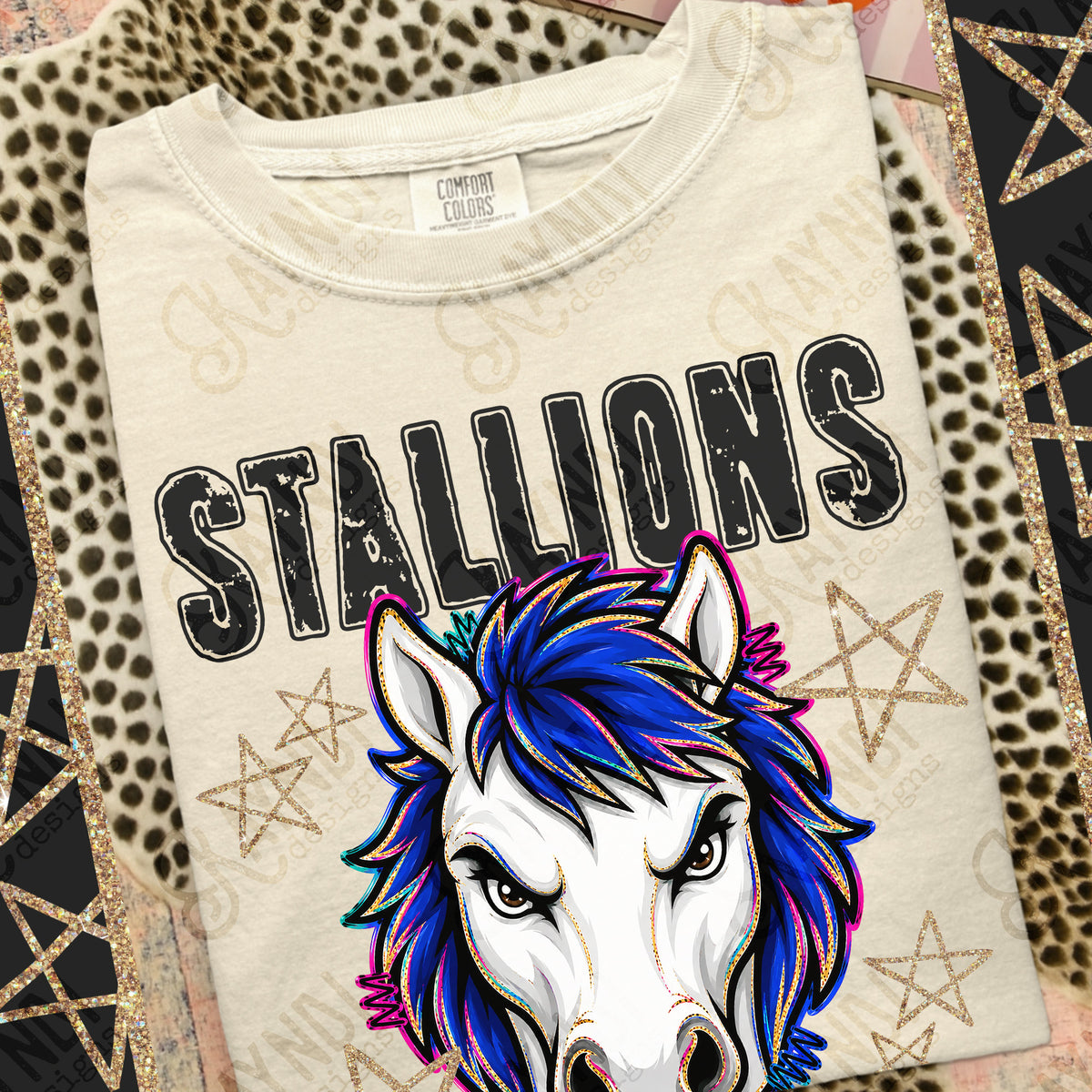 Stallions- Grunge Varsity Mascots (Kayndi) DTF Transfer