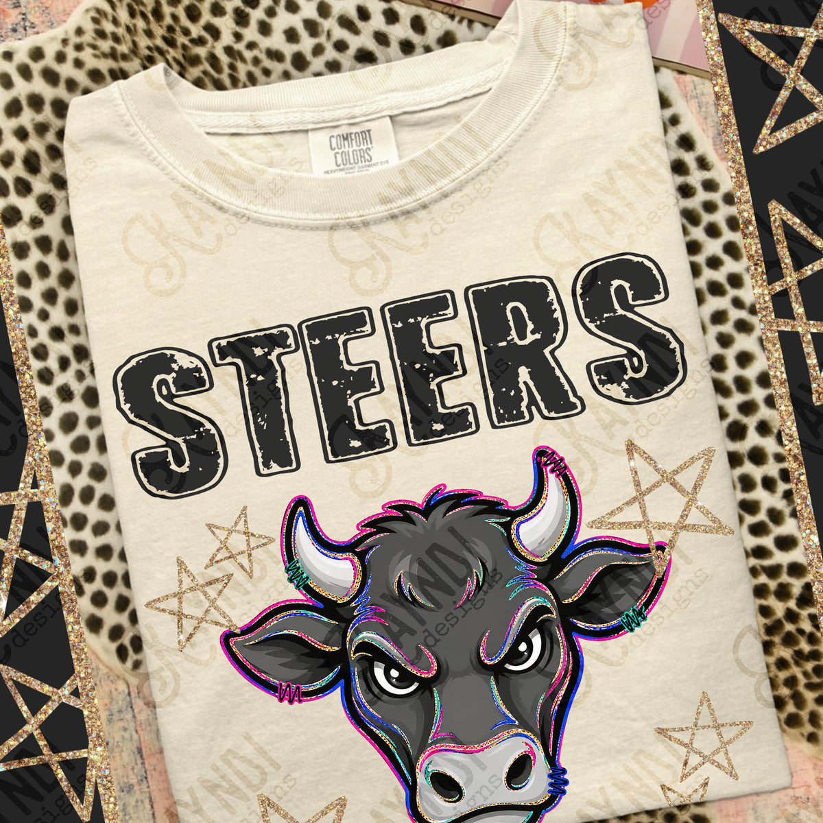 Steers- Grunge Varsity Mascots (Kayndi) DTF Transfer
