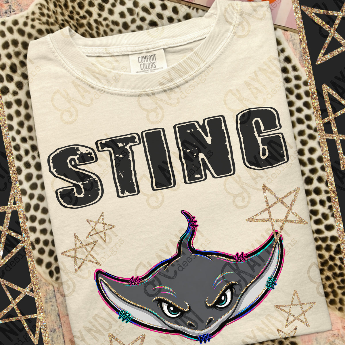 Stings- Grunge Varsity Mascots (Kayndi) DTF Transfer