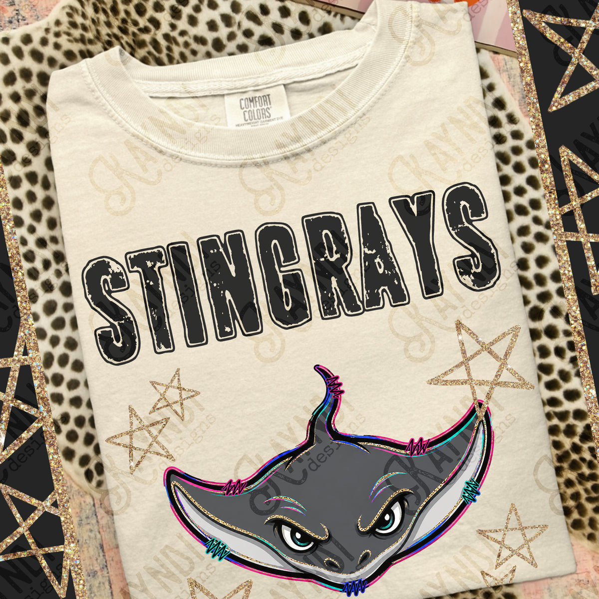 Stringrays-Grunge Varsity Mascots (Kayndi) DTF Transfer