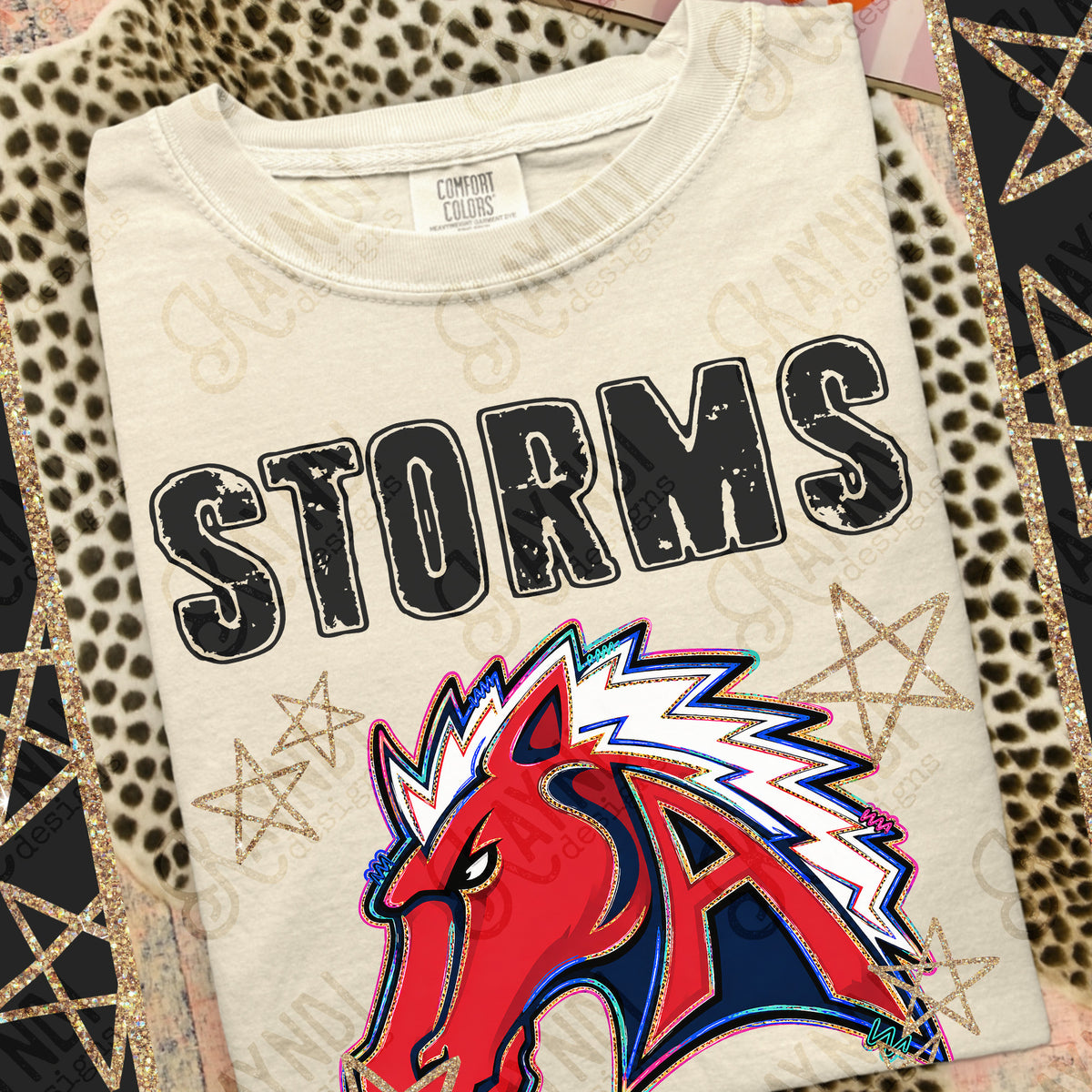 Storms- Grunge Varsity Mascots (Kayndi) DTF Transfer