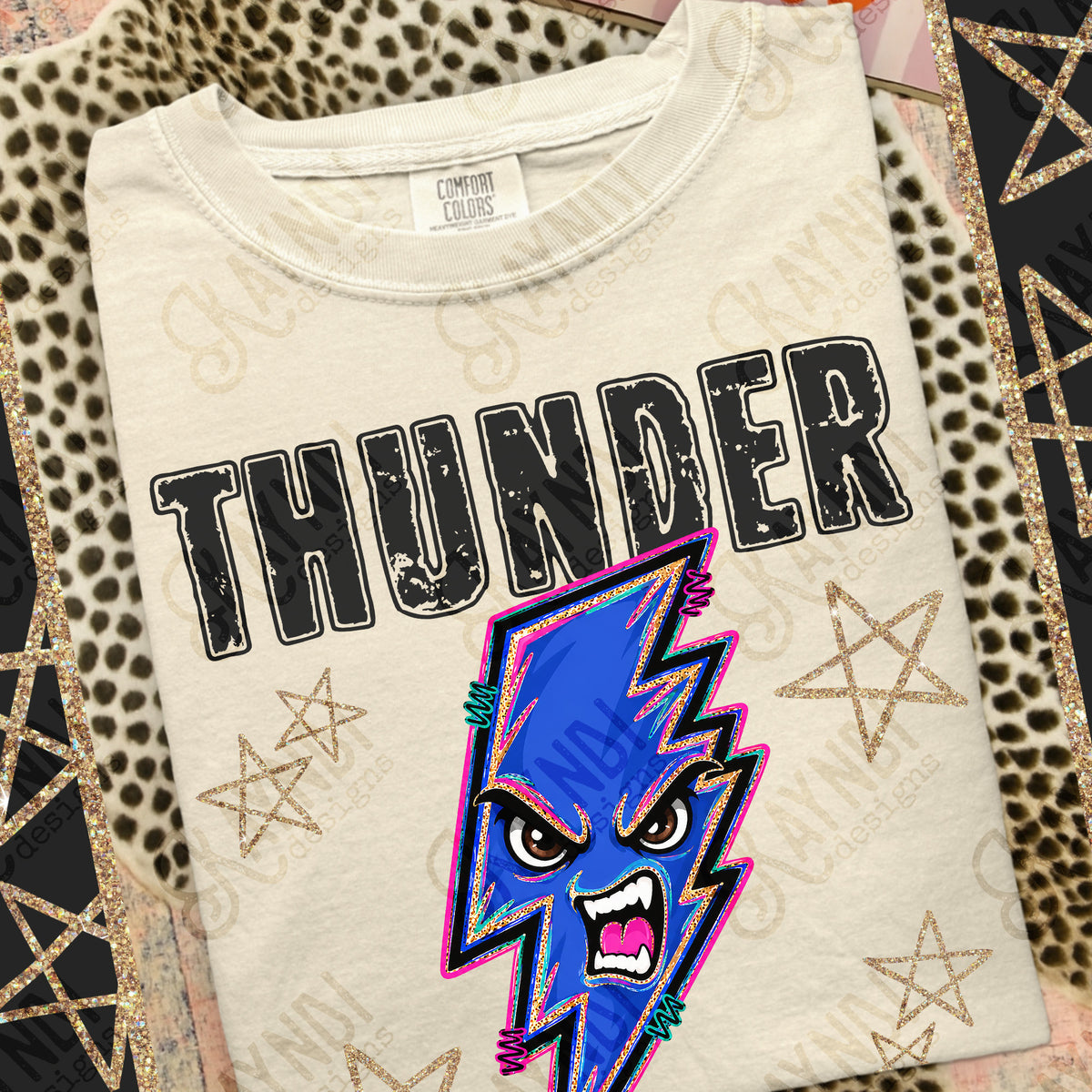 Thunder-Grunge Varsity Mascots (Kayndi) DTF Transfer