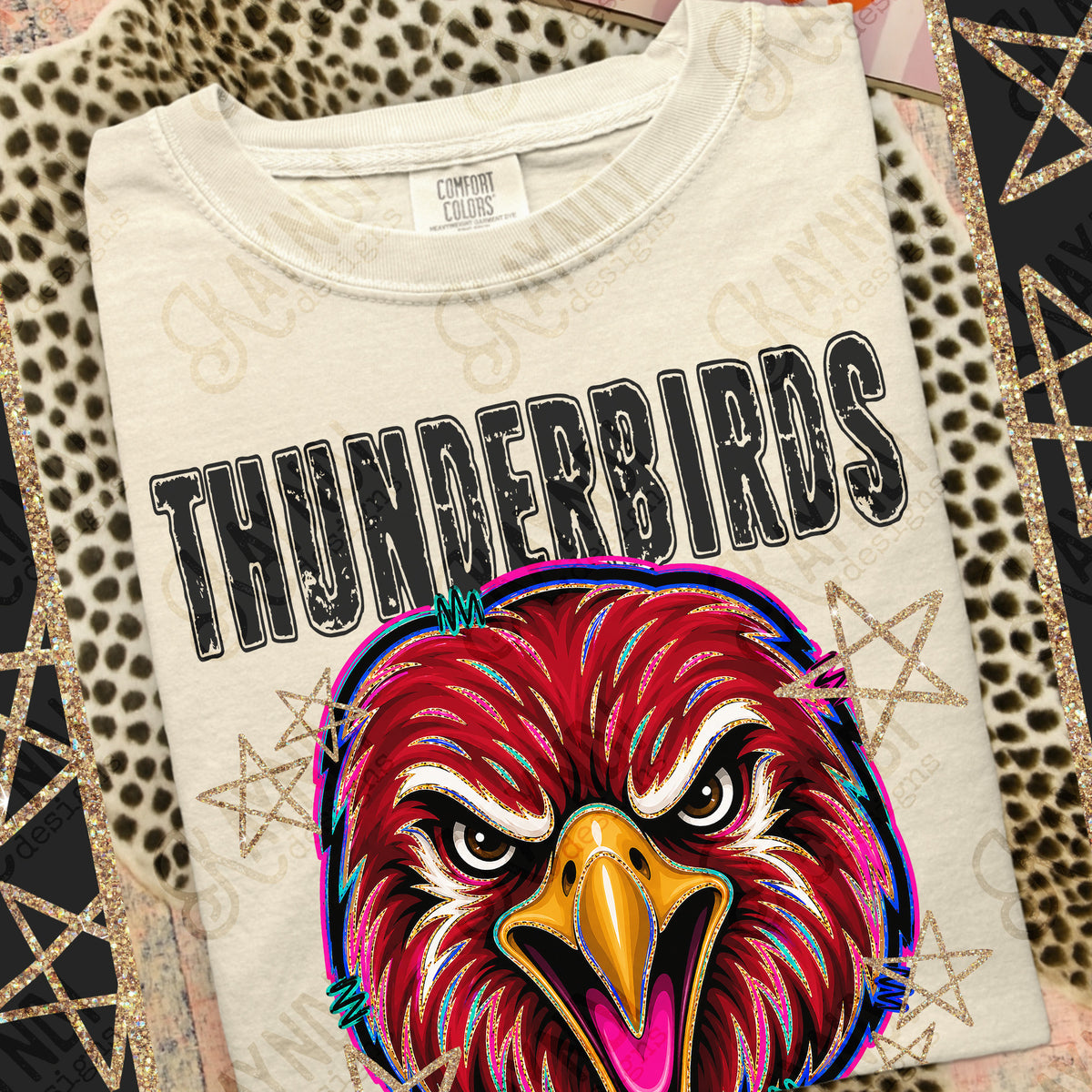 Thunderbirds - Grunge Varsity Mascots (Kayndi) DTF Transfer
