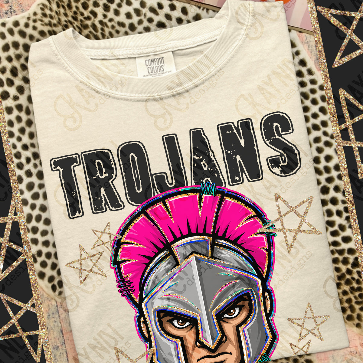 Trojans-Grunge Varsity Mascots (Kayndi) DTF Transfer