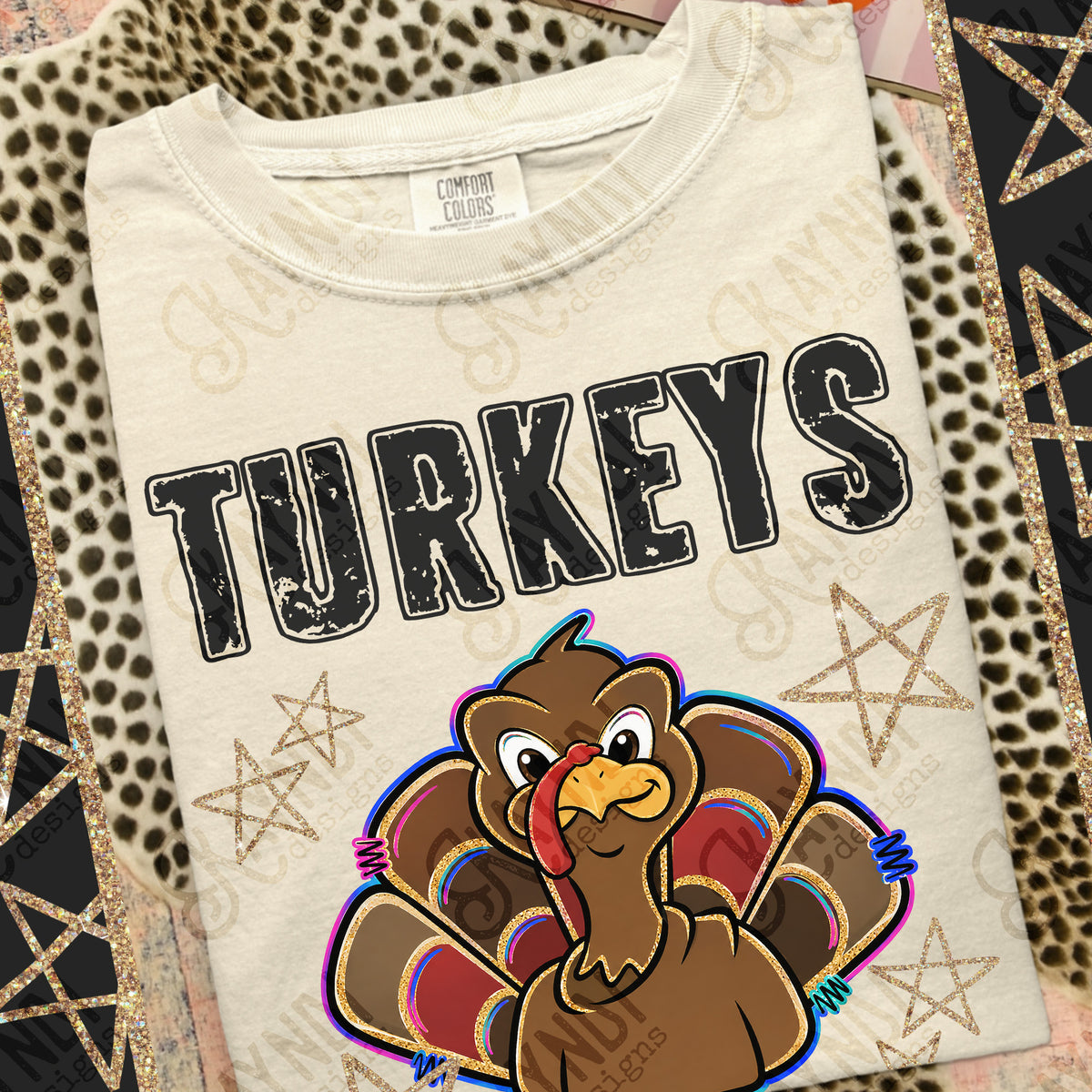 Turkeys- Grunge Varsity Mascots (Kayndi) DTF Transfer