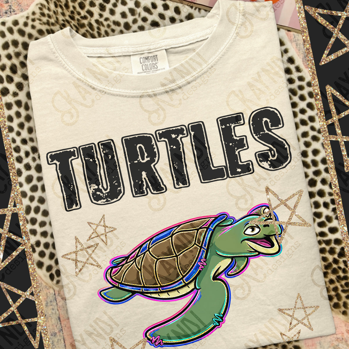 Turtles- Grunge Varsity Mascots (Kayndi) DTF Transfer