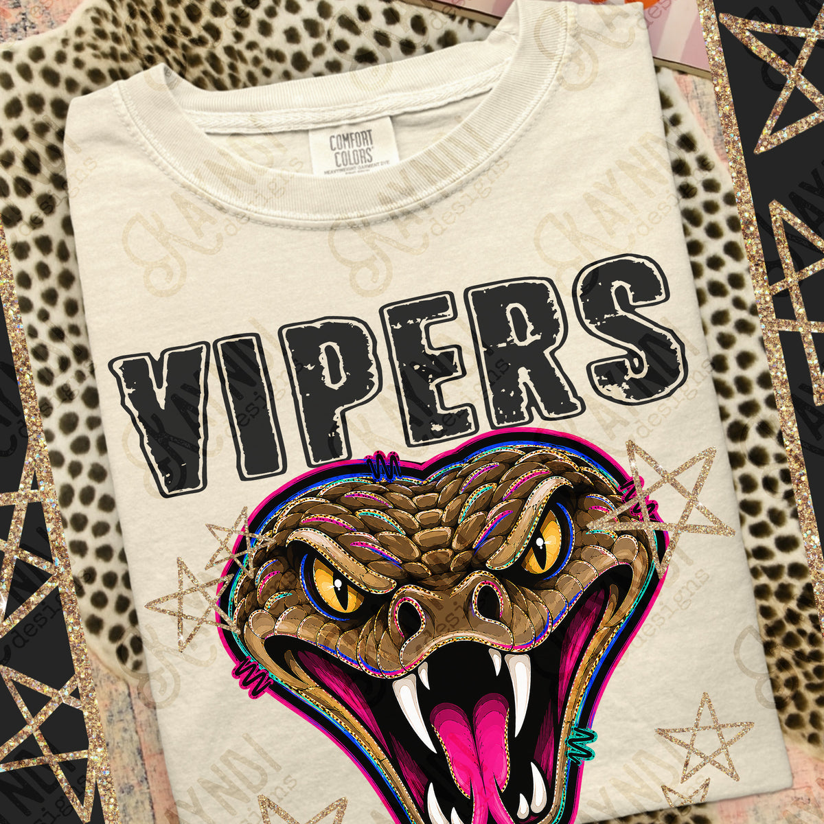 Vipers-Grunge Varsity Mascots (Kayndi) DTF Transfer