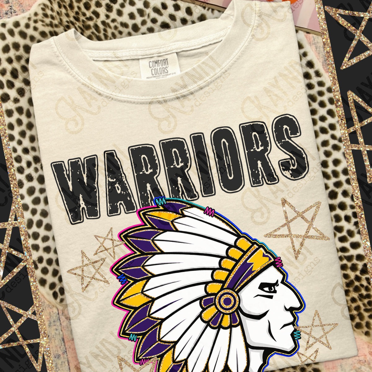 Warriors Grunge Varsity Mascots (Kayndi) DTF Transfer