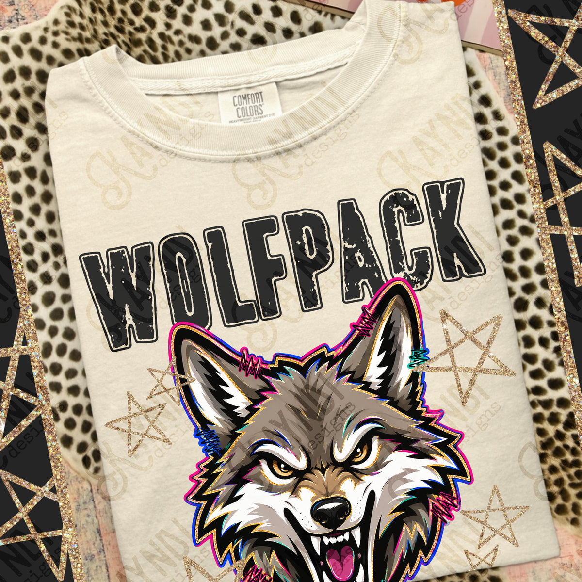Wolfpack-Grunge Varsity Mascots (Kayndi) DTF Transfer