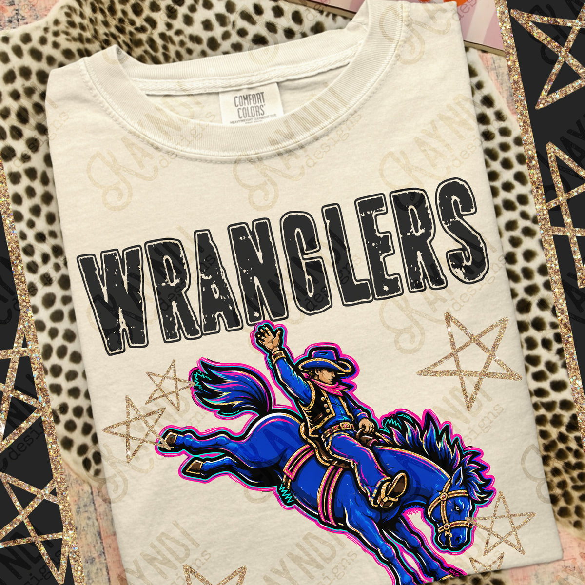 Wranglers-Grunge Varsity Mascots (Kayndi) DTF Transfer