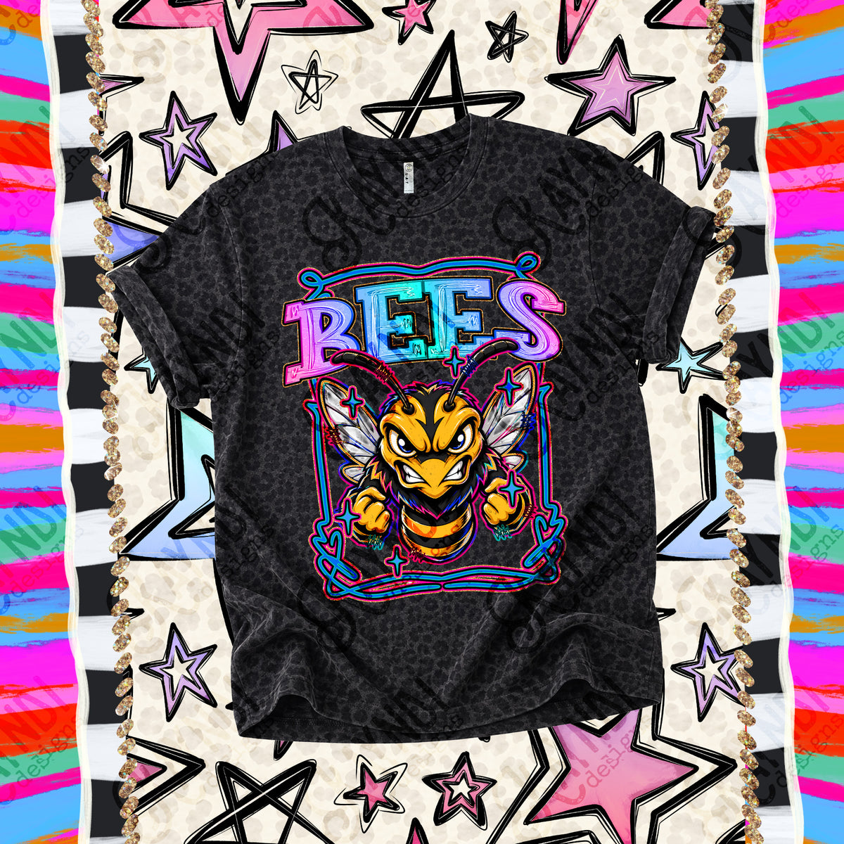 Bees-Retro Pop (Kayndi) DTF Transfer