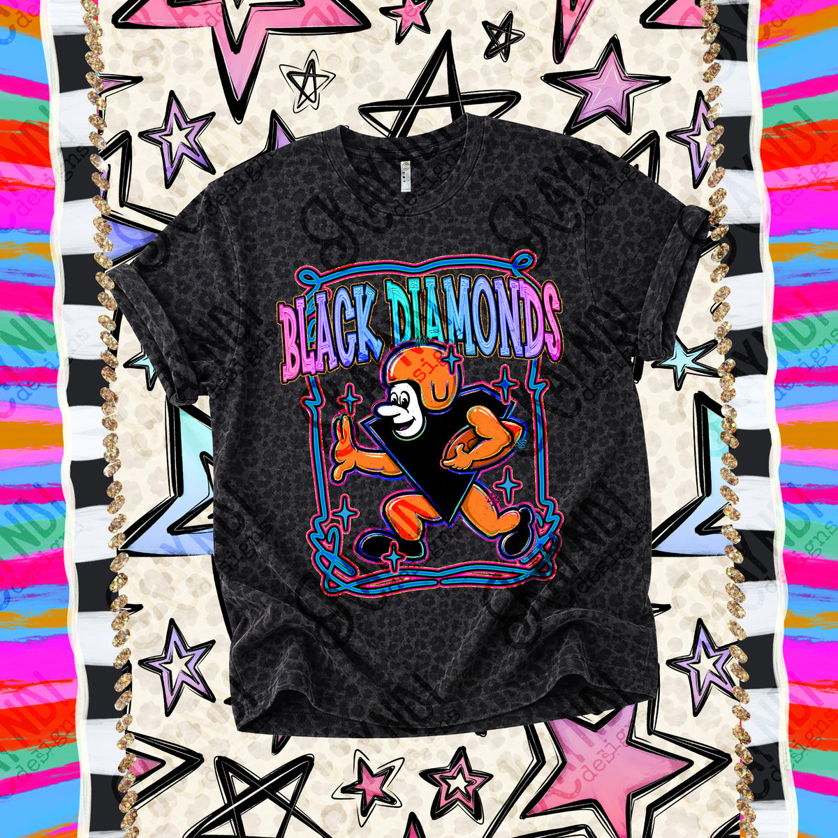 Black Diamonds-Retro Pop (Kayndi) DTF Transfer