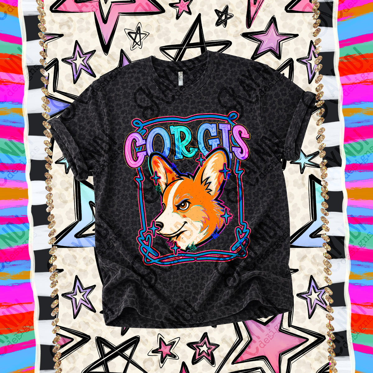 Corgis-Retro Pop (Kayndi) DTF Transfer