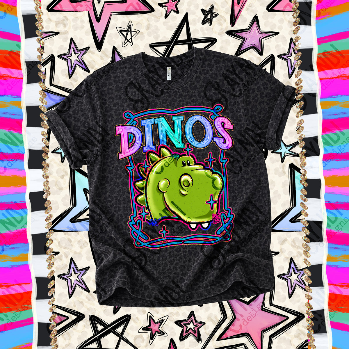 Dinos-Retro Pop (Kayndi)  DTF Transfer