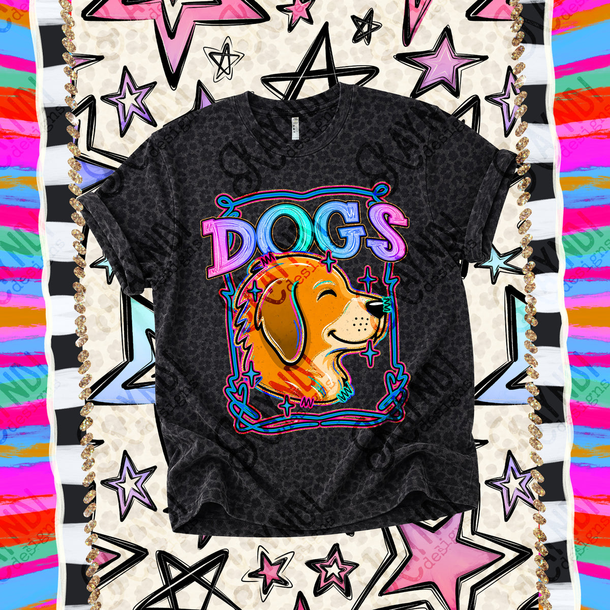 Dogs-Retro Pop (Kayndi) DTF Transfer