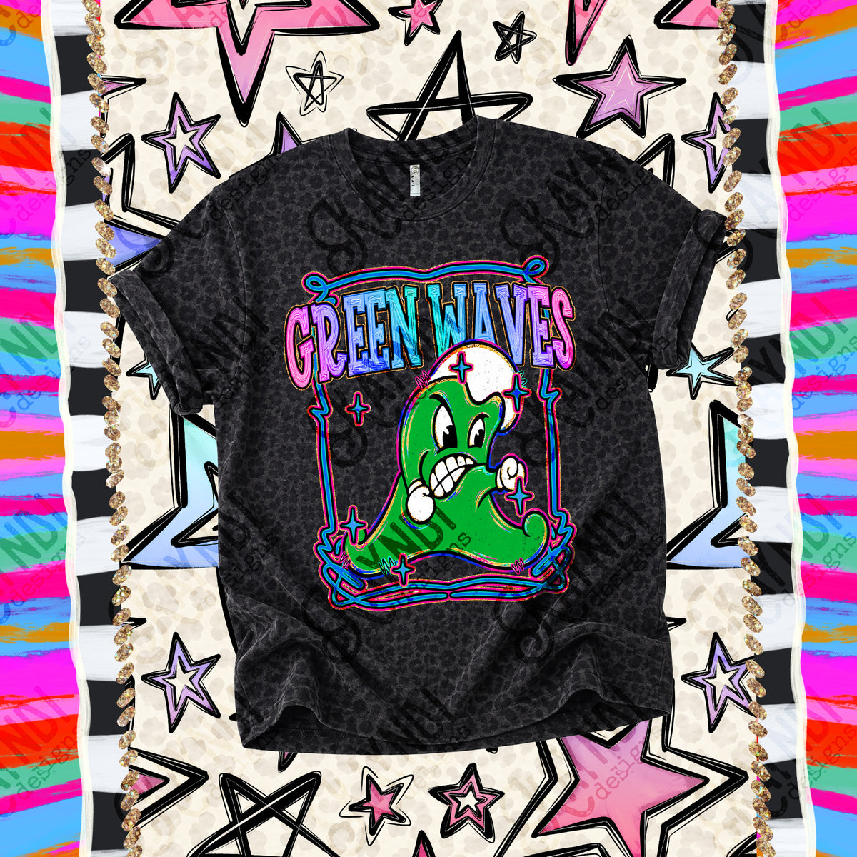 Green waves-Retro Pop (Kayndi) DTF Transfer
