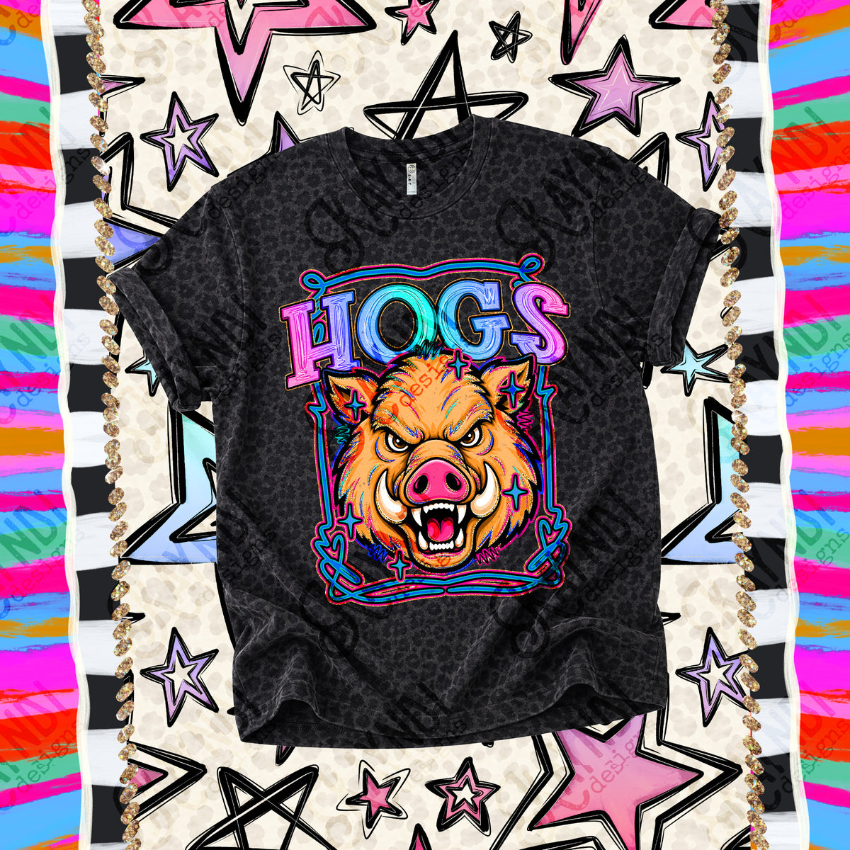 Hogs-Retro Pop (Kayndi) DTF Transfer