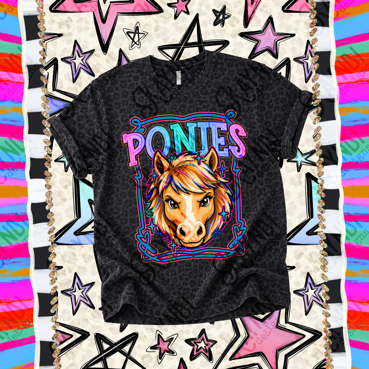 Ponies-Retro Pop (Kayndi) DTF Transfer
