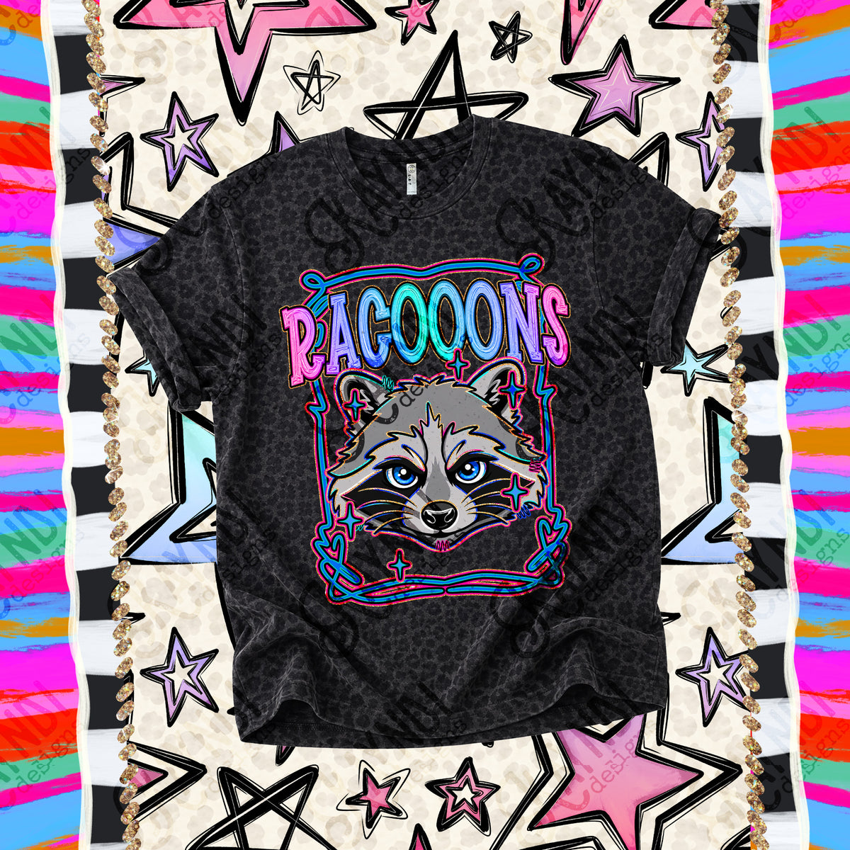 Racooons-Retro Pop (Kayndi) DTF Transfer