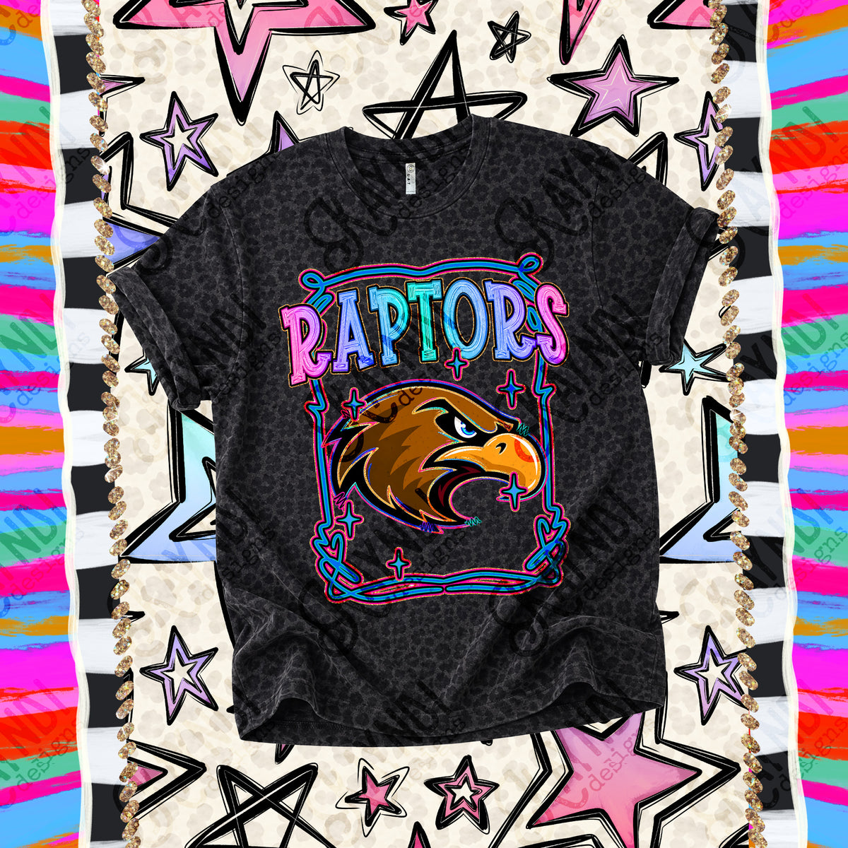 Raptors-Retro Pop (Kayndi) DTF Transfer
