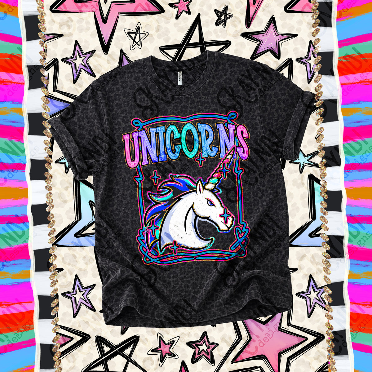 Unicorns-Retro Pop (Kayndi) DTF Transfer