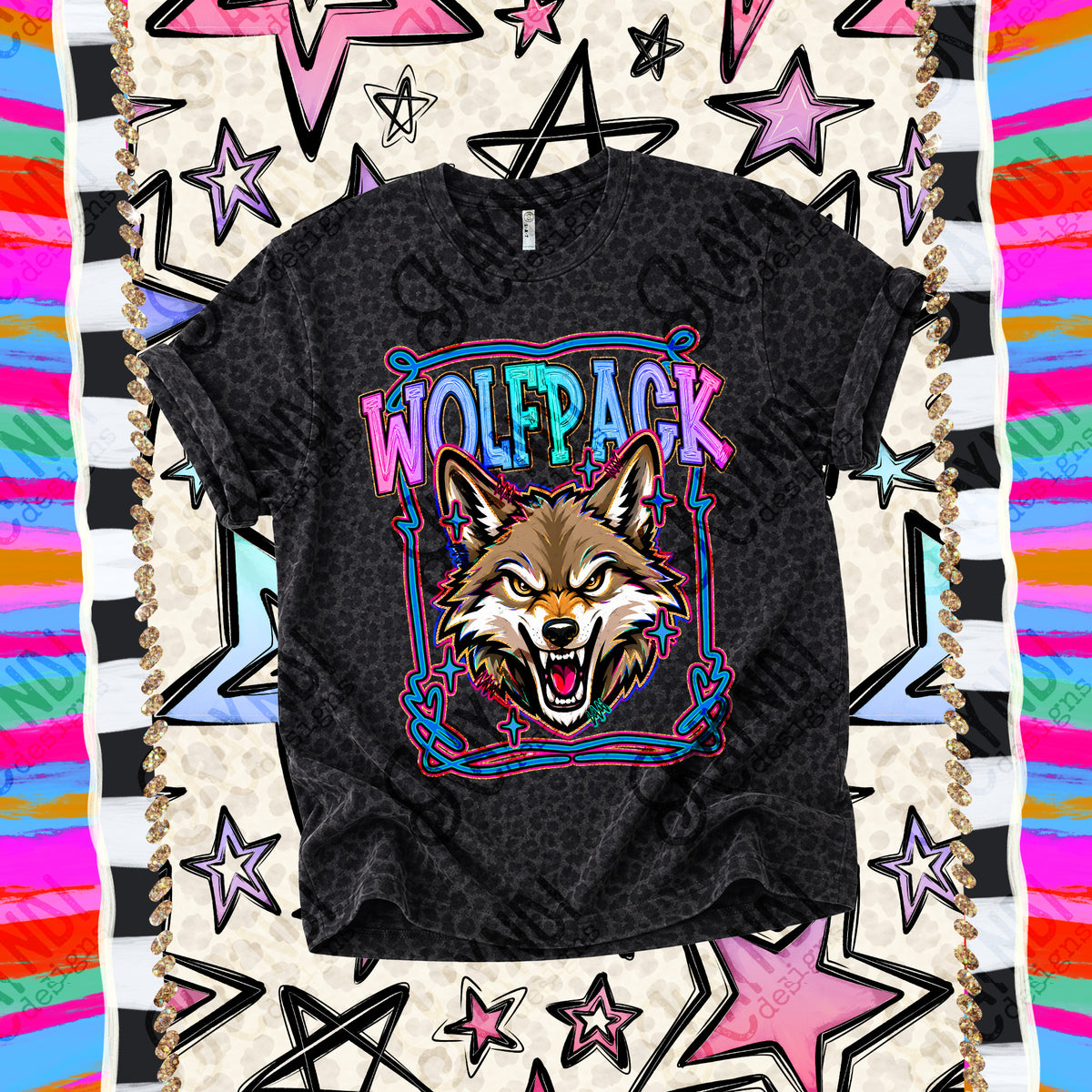 Wolfpack-Retro Pop (Kayndi)  DTF Transfer