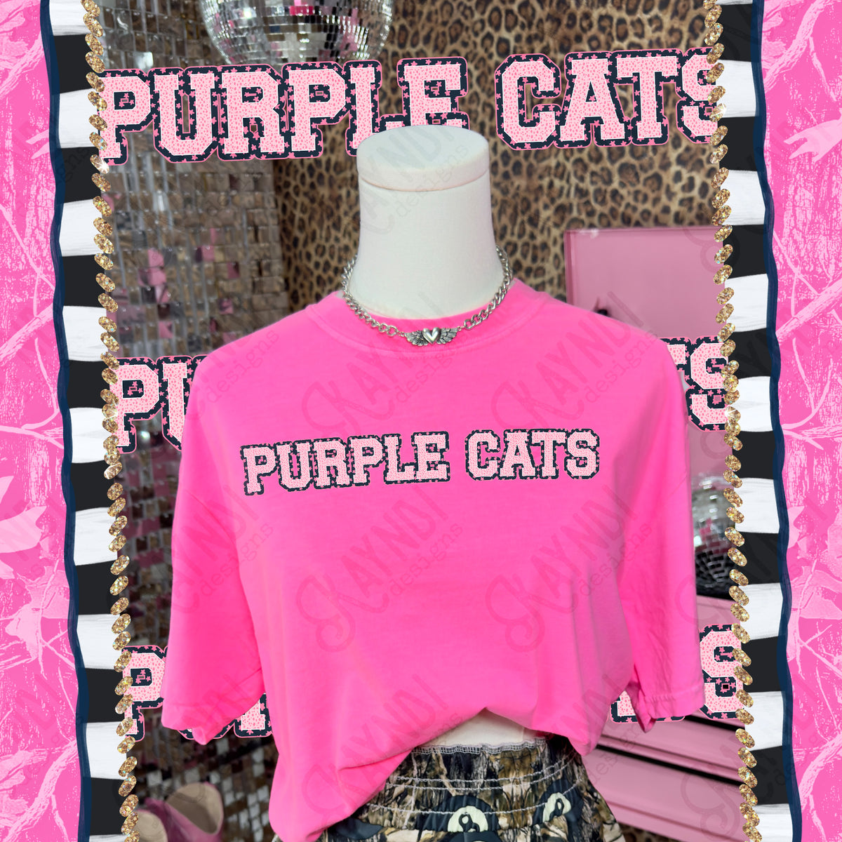 Varsity stars- purple cats (Kayndi) DTF Transfer