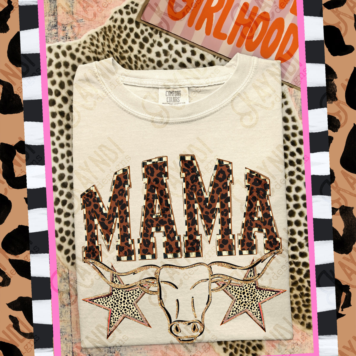 Mama longhorns Mascot (Kayndi) DTF Transfer