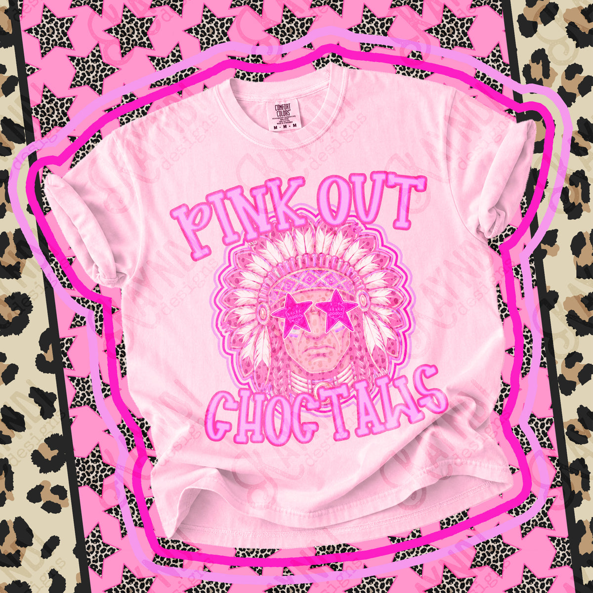 Pink out Choctaws star eyes (Kayndi) DTF Transfer