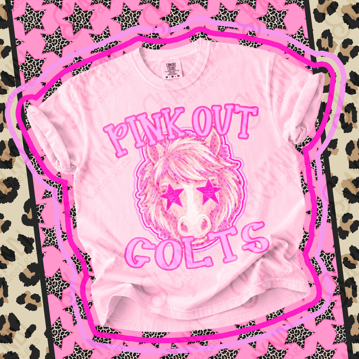 Pink out Colts star eyes (Kayndi) DTF Transfer