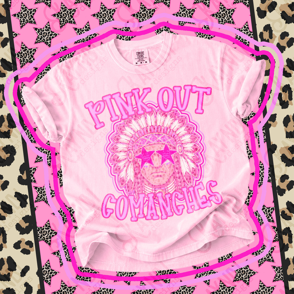 Pink out Comanches star eyes (Kayndi) DTF Transfer