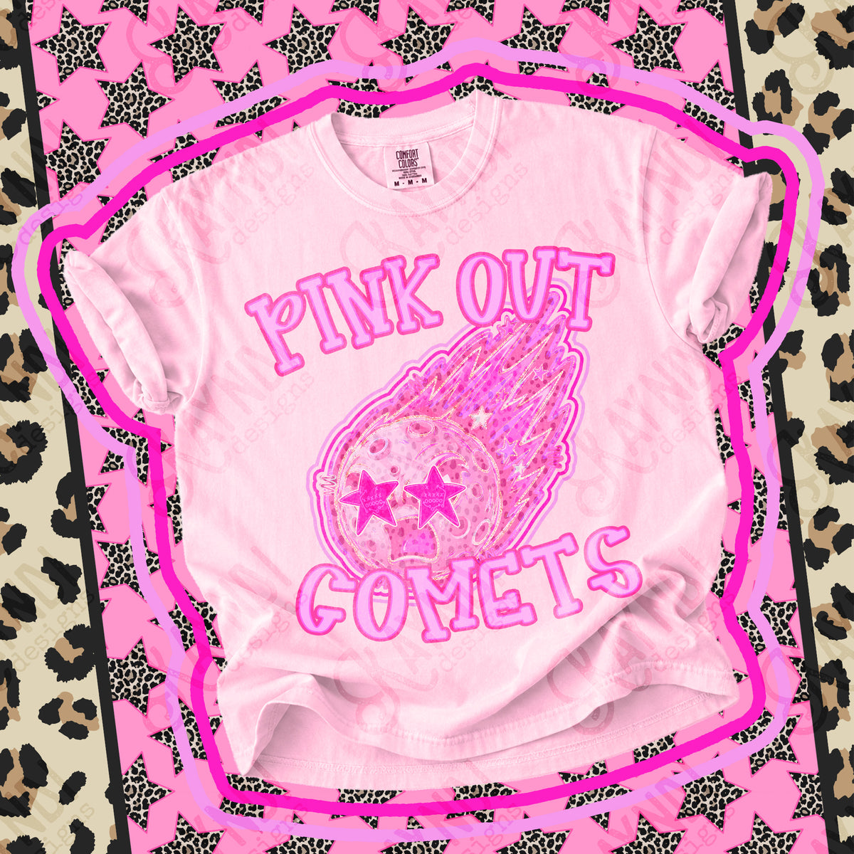 Pink out Comets star eyes (Kayndi) DTF Transfer