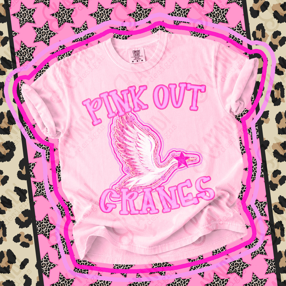 Pink out Cranes star eyes (Kayndi) DTF Transfer
