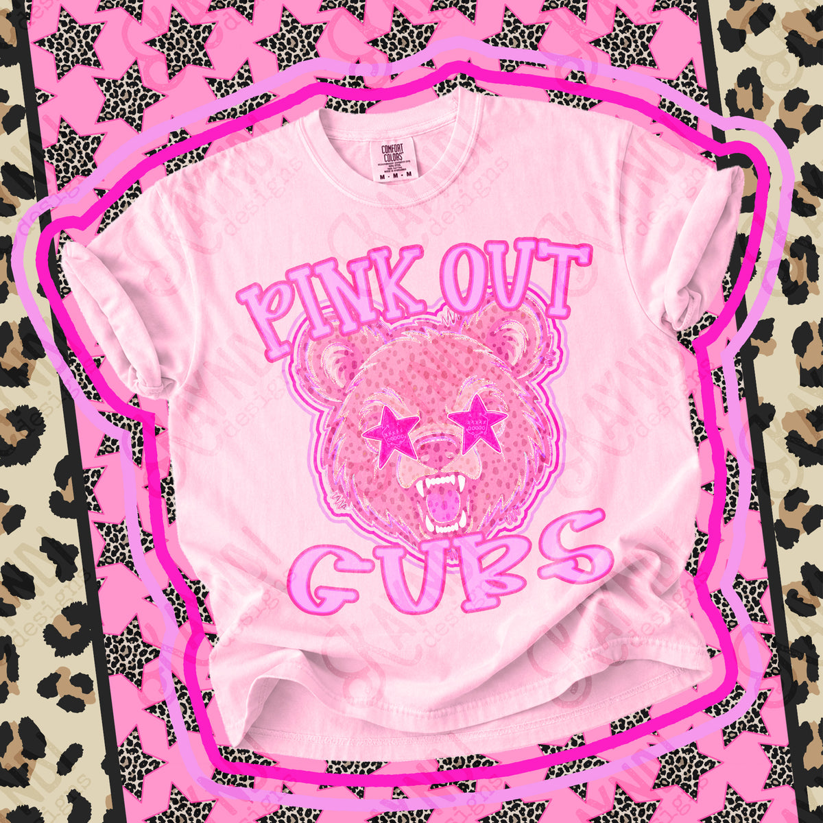 Pink out Cubs star eyes (Kayndi) DTF Transfer